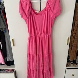 Skies Are Blue Vibrant Pink Long Sleeve Dress
